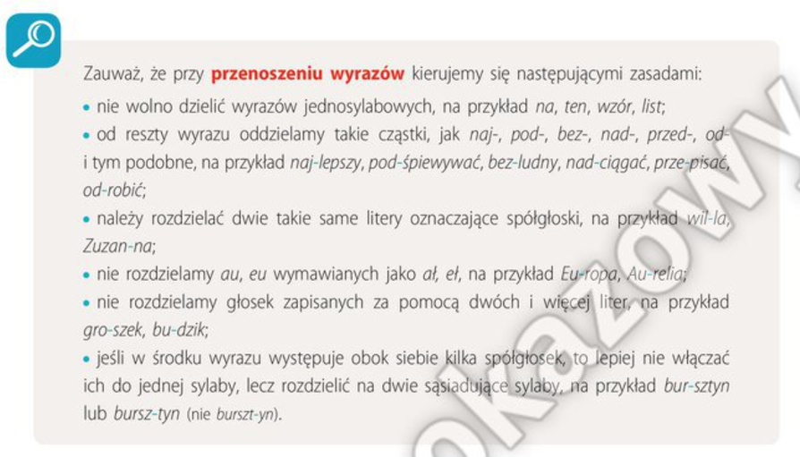 Przenoszenie Wyrazu Sprawdzian Kl 4